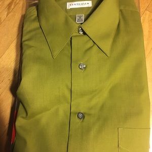 Van Heusen Medium olive Button Down Dress Shirt